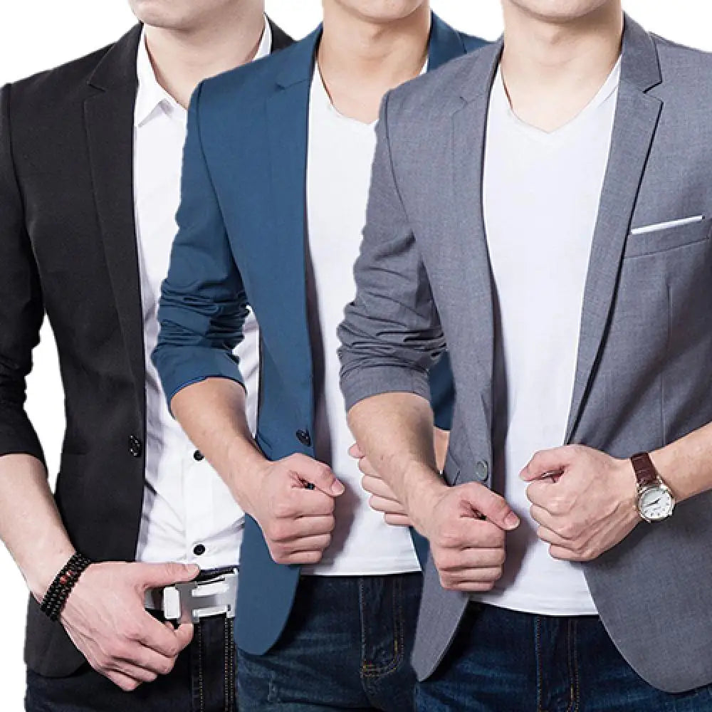 Men Blazers Slim Autumn Suit Business Formal Party .