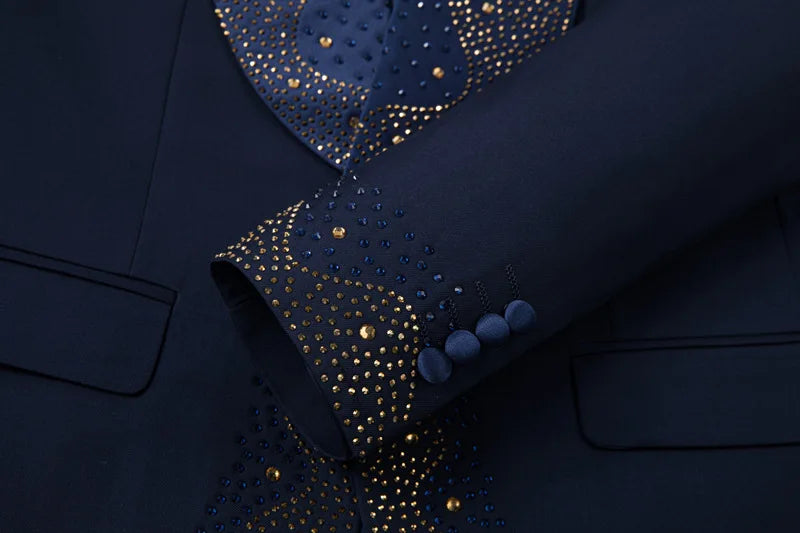 Elegant Groom Wedding Tuxedo Formal Prom Party Male Suit Slim (Blazer+Vest+Pants)