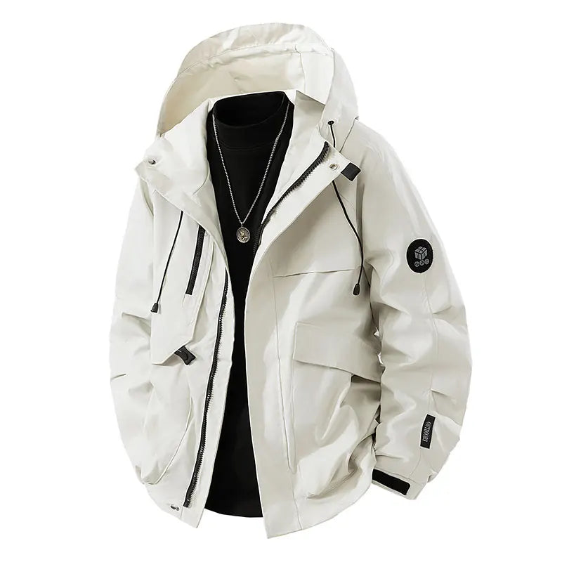 Men’s Hooded Outdoor Windbreaker Jacket Windproof Coats .