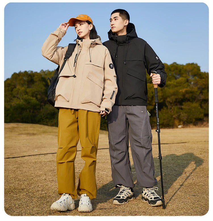 Men’s Hooded Outdoor Windbreaker Jacket Windproof Coats .