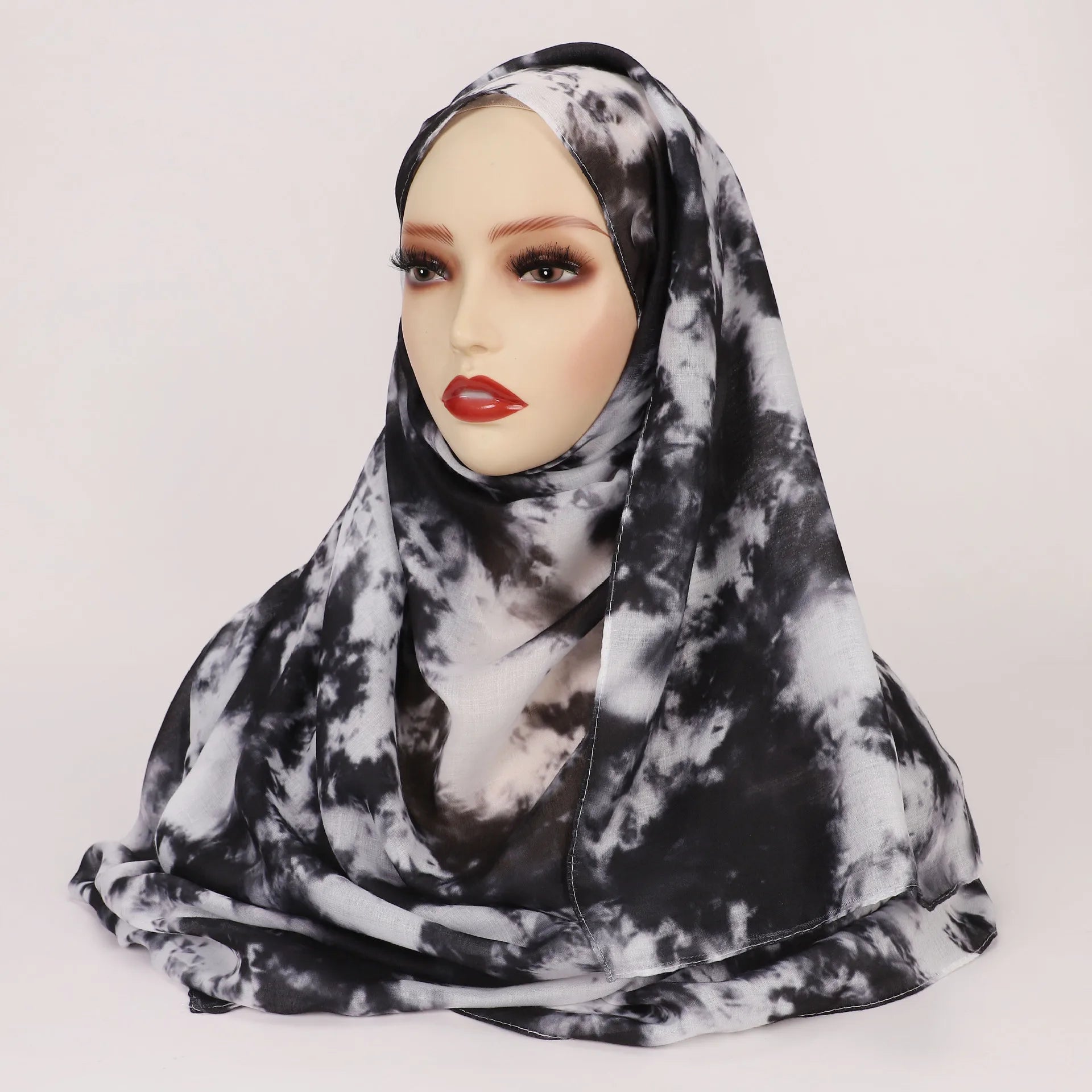 Women Scarves Bohemian Watercolor Muslim Hijab Floral Printed .