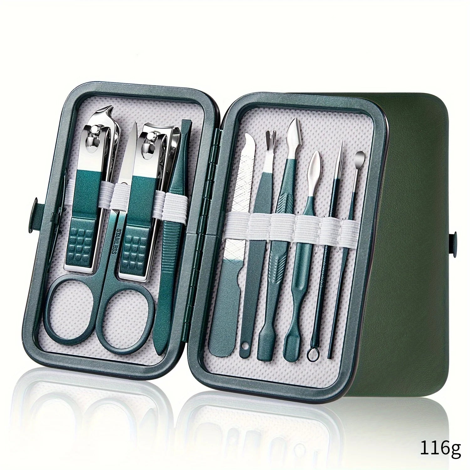 Professional 7/10/12/18 Piece Nail Care Kit Stainless Steel Manicure .