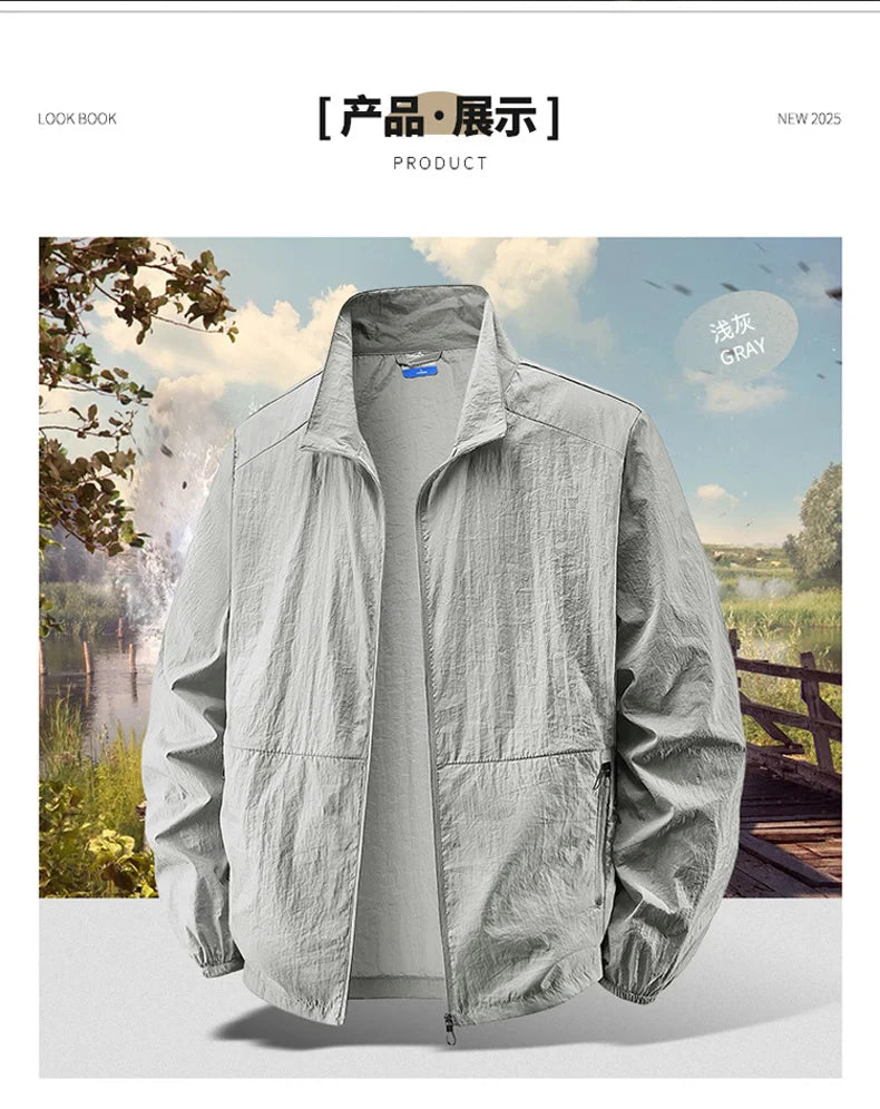 6XL 7XL 8XL Summer Jackets Men Windbreaker Coats .