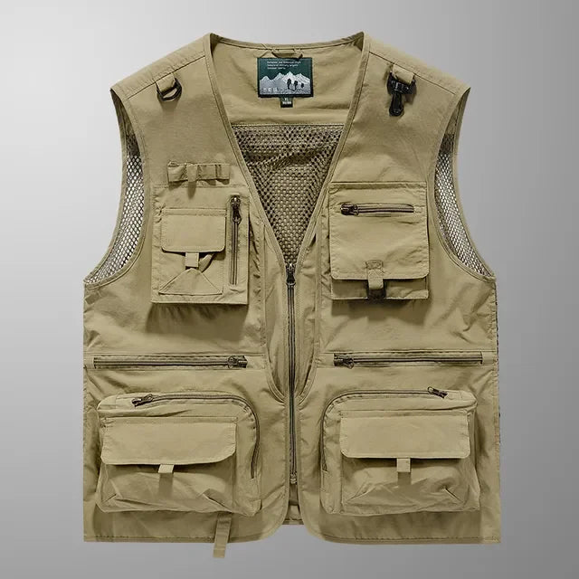 14 Pockets Summer New Men US Tactical Hiking Fishing Vest Mens.