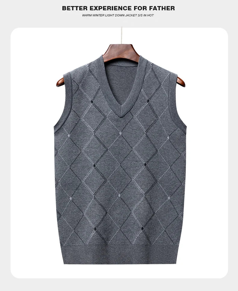 Casual Sweater Tank Top Autumn and Winter Warm Men's Vest.