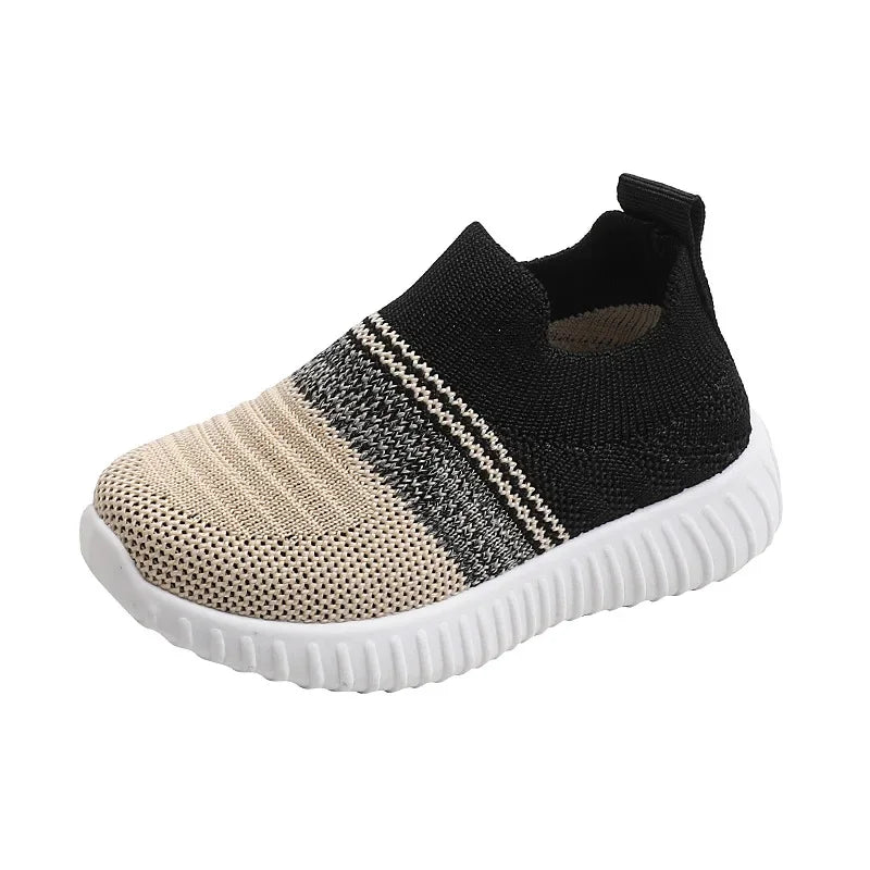Kids Casual Sneakers for Boys Slip-On Knitted Sock Shoes .