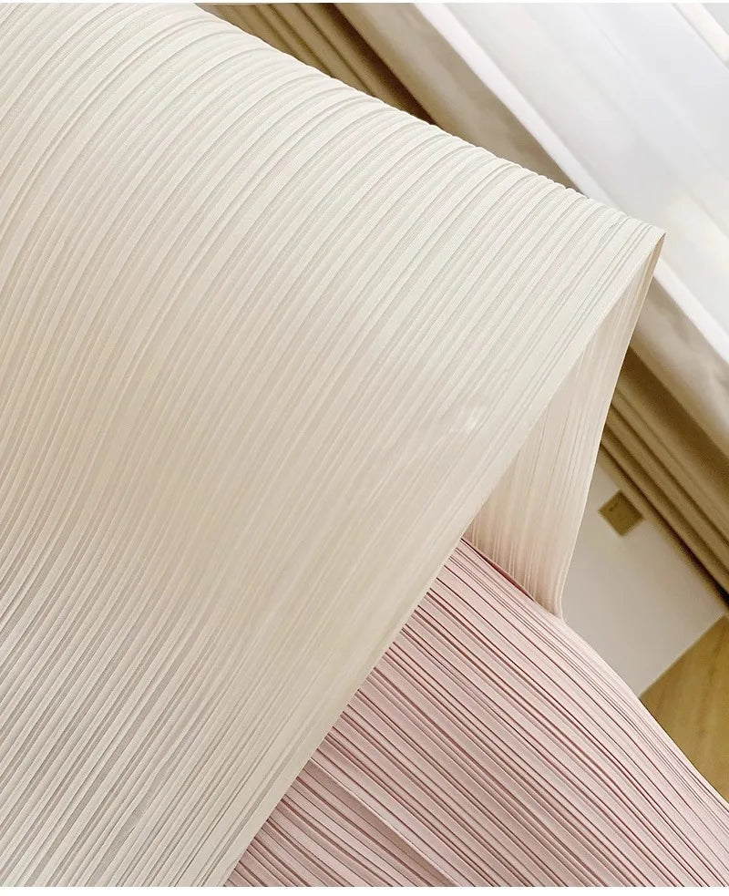 Miyake style pleated tops for women 2024 summer new high-end loose large size stretch fabric clothes temperament T-shirt