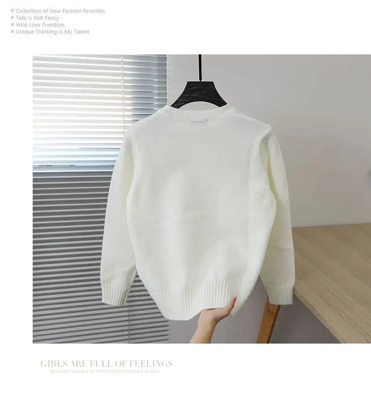 2023 Autumn and Winter Korean Edition Simple Solid Color Pullover Round Neck Soft and Versatile Popular Underlay Knitted Sweater