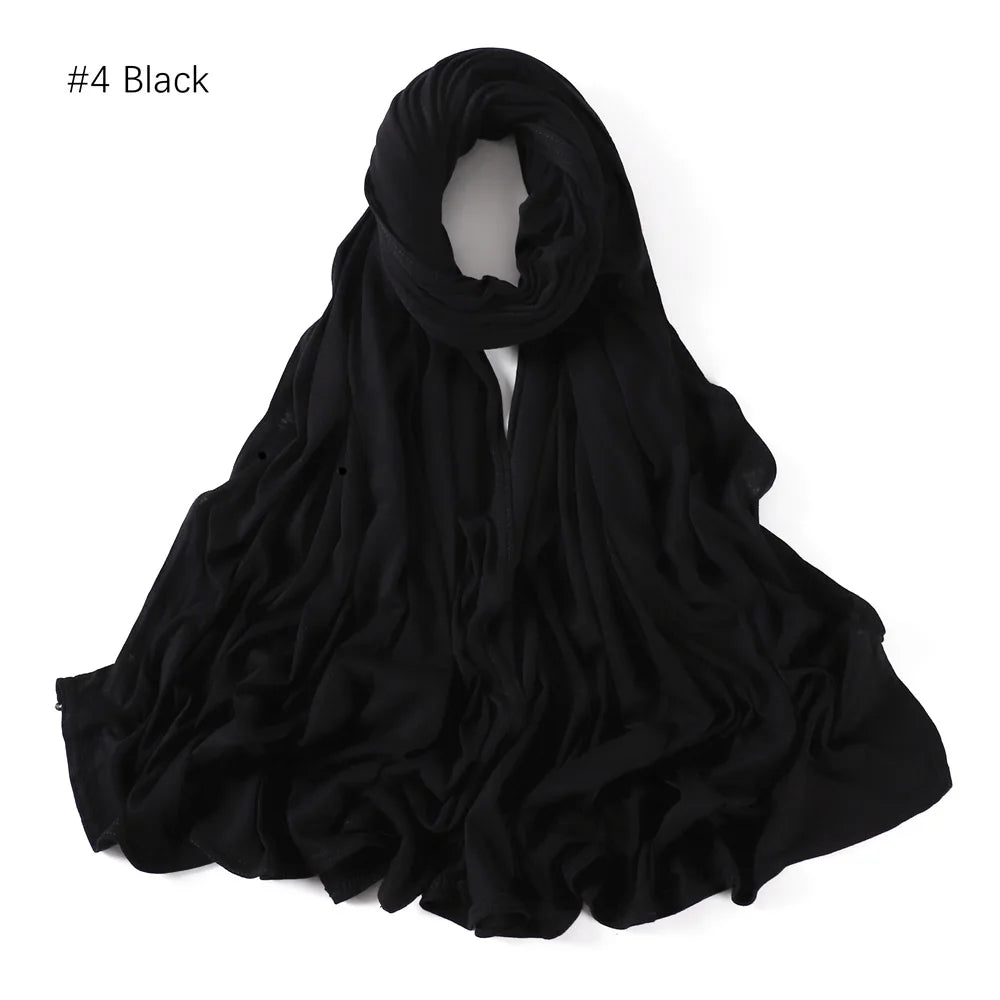 Modal Cotton Jersey Hijabs For Woman Long Muslim Scarf .