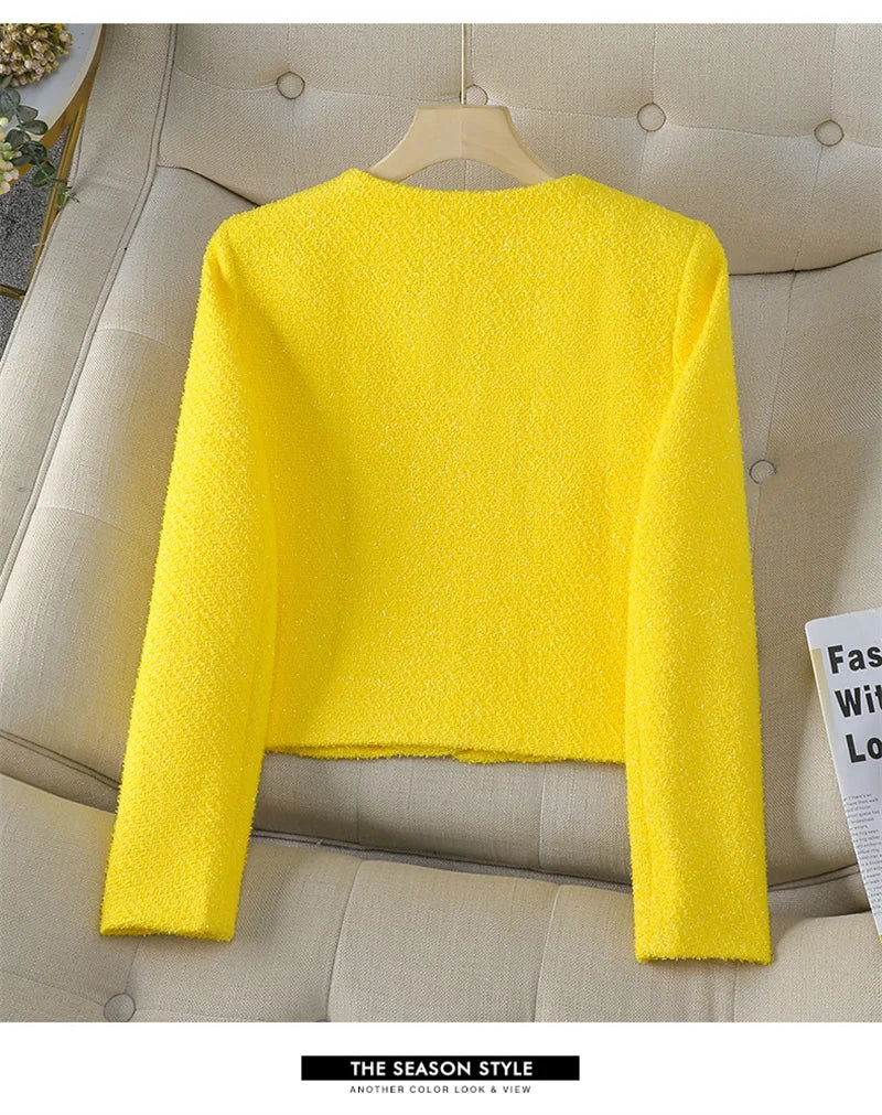 NewKorean Fashion Small Fragrance Tweed Jacket Women .