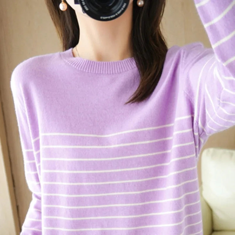 100% Cotton Knitted Sweater Women's Sweater .