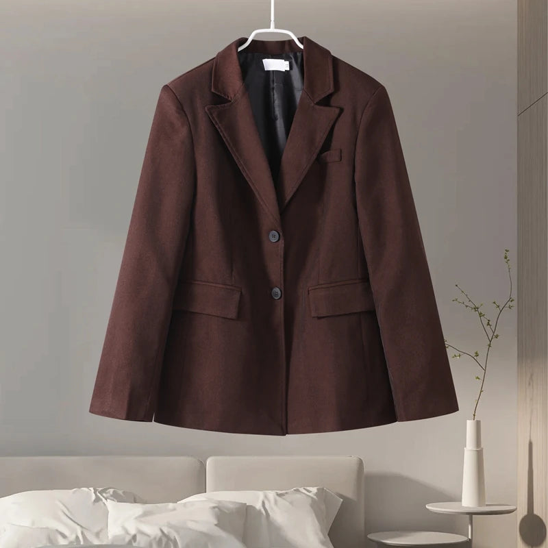 Elegant Lapel Blazer Skirt Set Women Casual Slim.