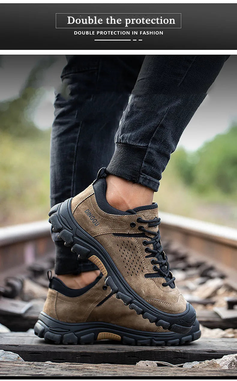 Work Safety Shoes Men Anti-smash Anti-puncture Work Sneakers Lightweight Breathable Protective Steel Toe Safety Boots