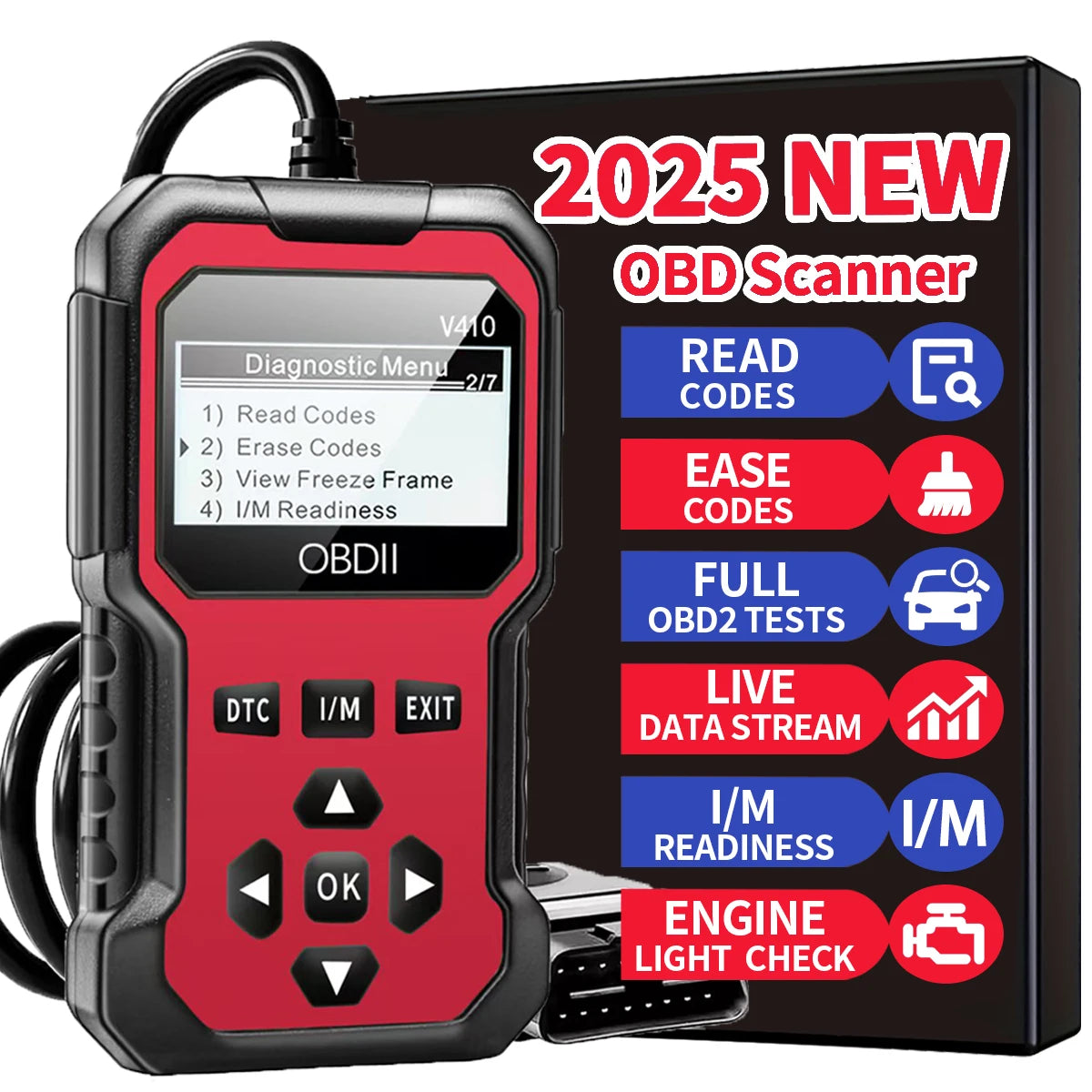 Car Obd2 Scanner Diagnostic Tool Code Reader Engine Fault Code Reader Scanse .