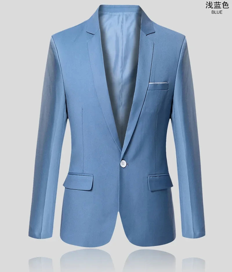 Blue Men Blazers Work Office  Men Tuxedos for Formal Occasions .