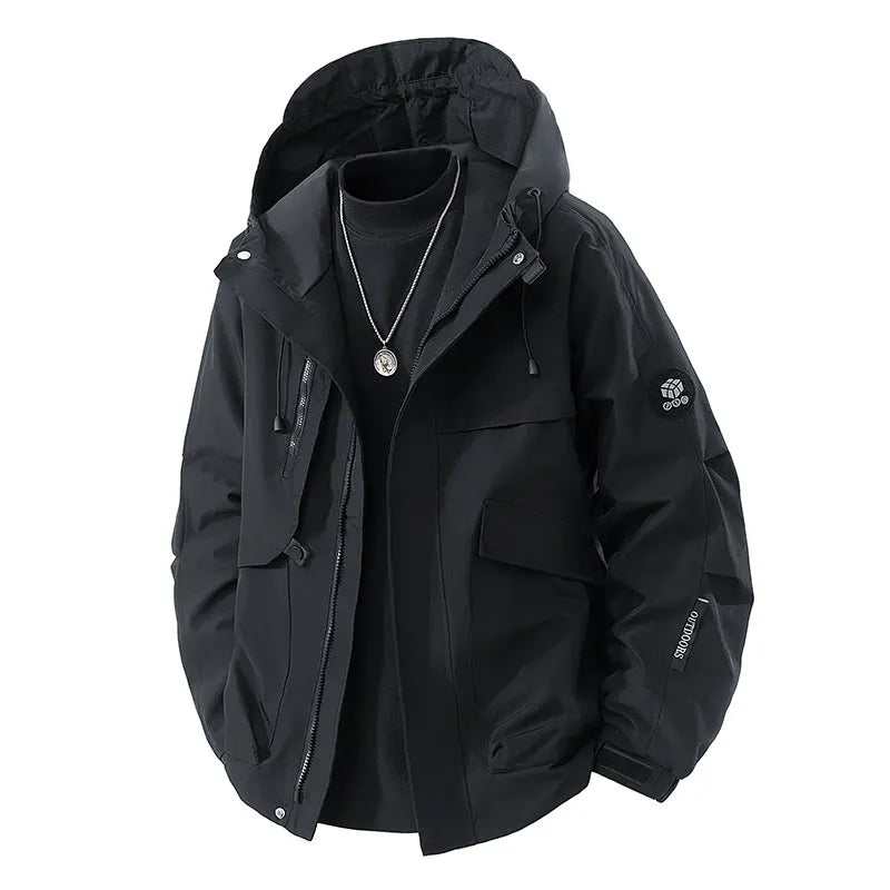 Men’s Hooded Outdoor Windbreaker Jacket Windproof Coats .