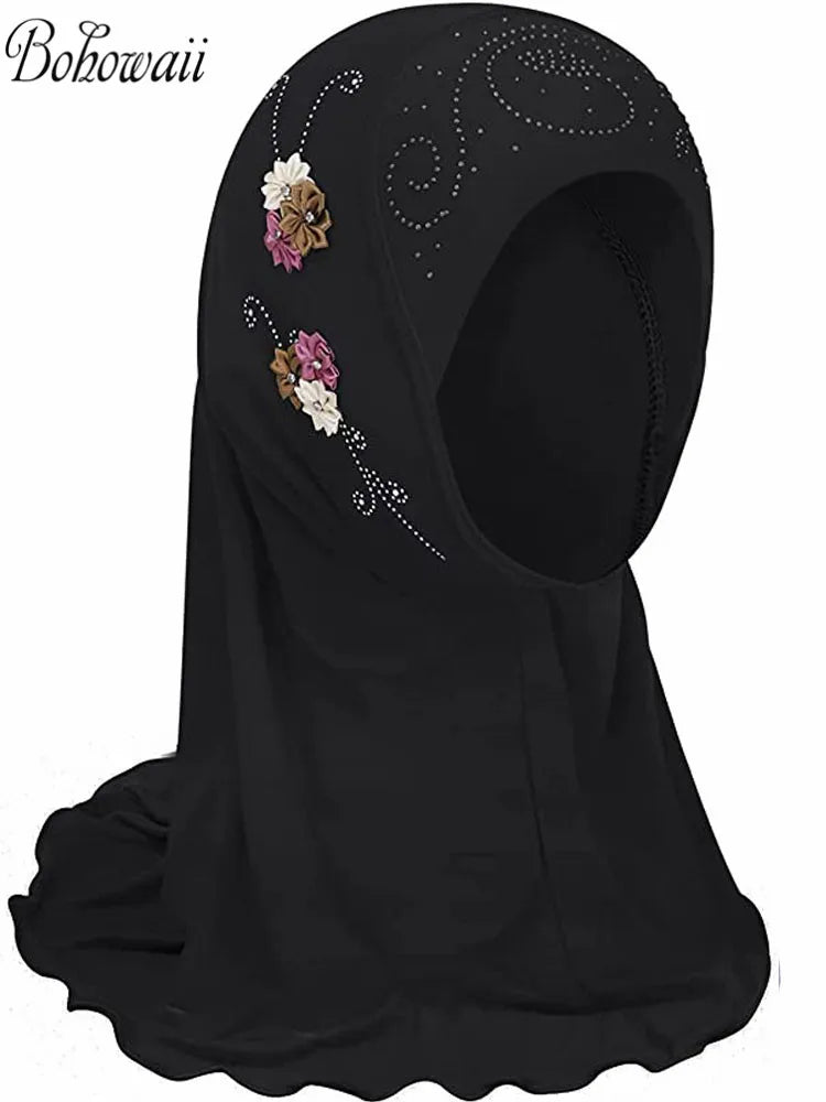 BOHOWAII Kids Girls Muslim Instant Hijab Ready To Wear.