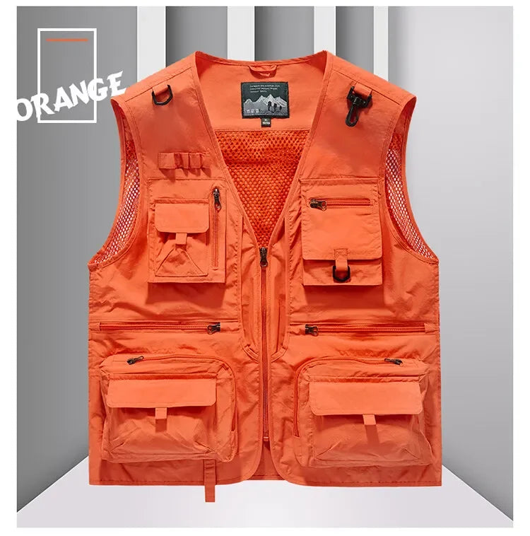 14 Pockets Summer New Men US Tactical Hiking Fishing Vest Mens.
