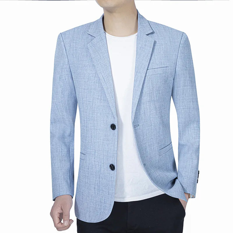New Men Suit Jacket Thin Blazers Spring Autumn Solid Business .