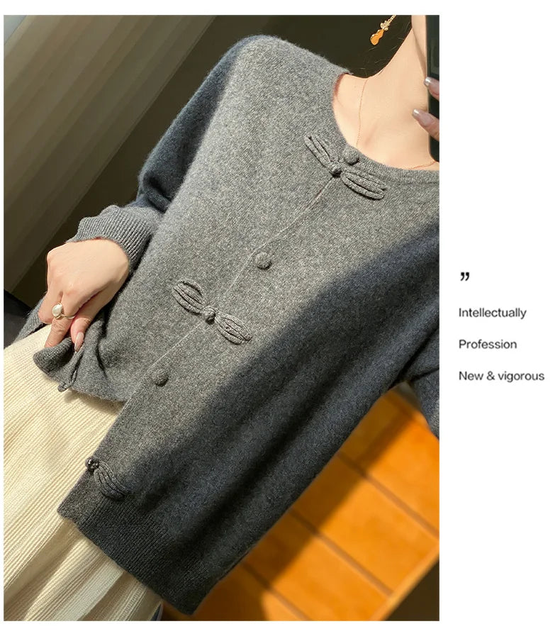 Women New Fashion Autumn Winter 100% Merino Wool Sweater .