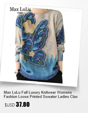 Amax luluE Fashion Pullover Woman Winter Printed Loose.