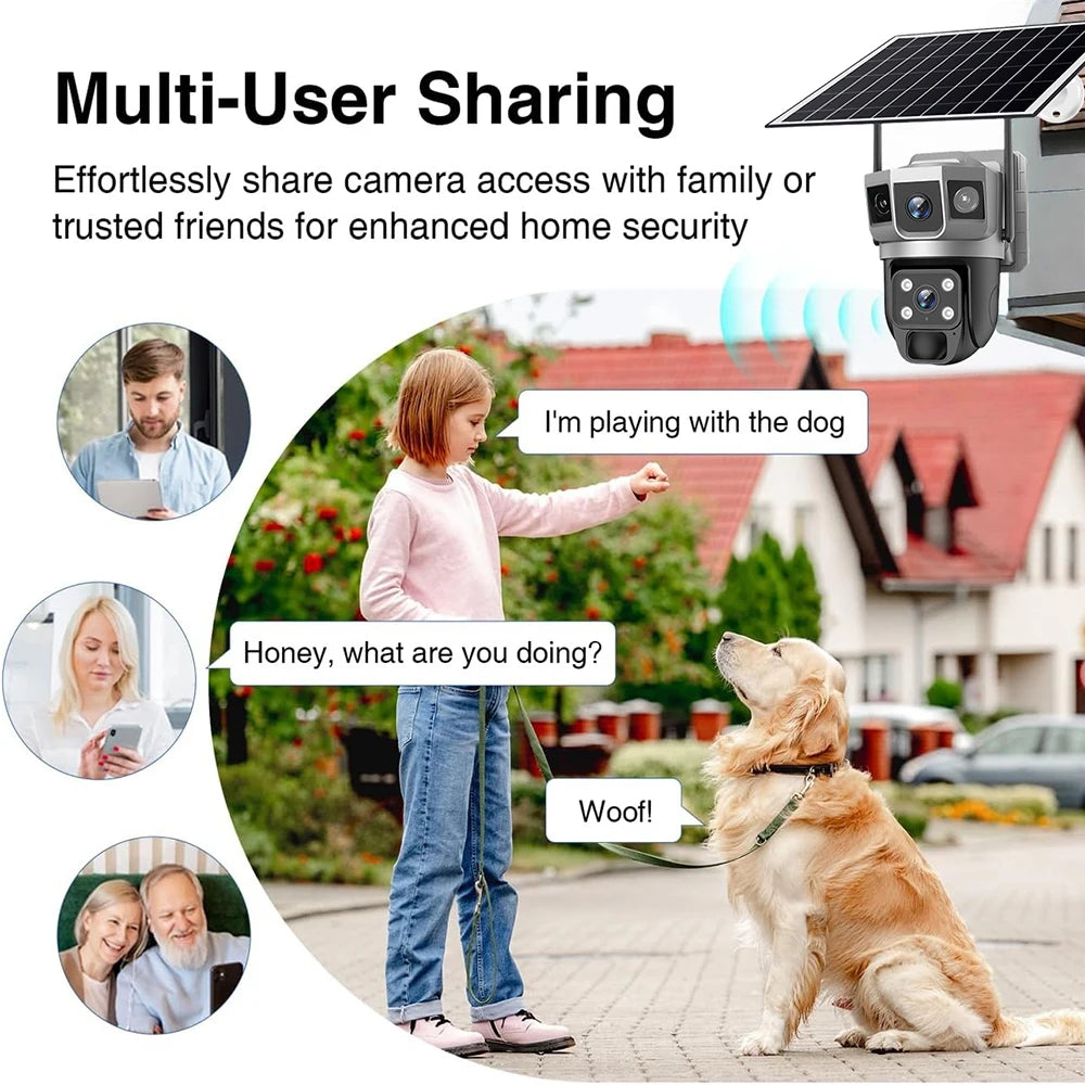 V380pro 12MP 6K WIFI Camera Solar PIR Human Detection Night Vision.