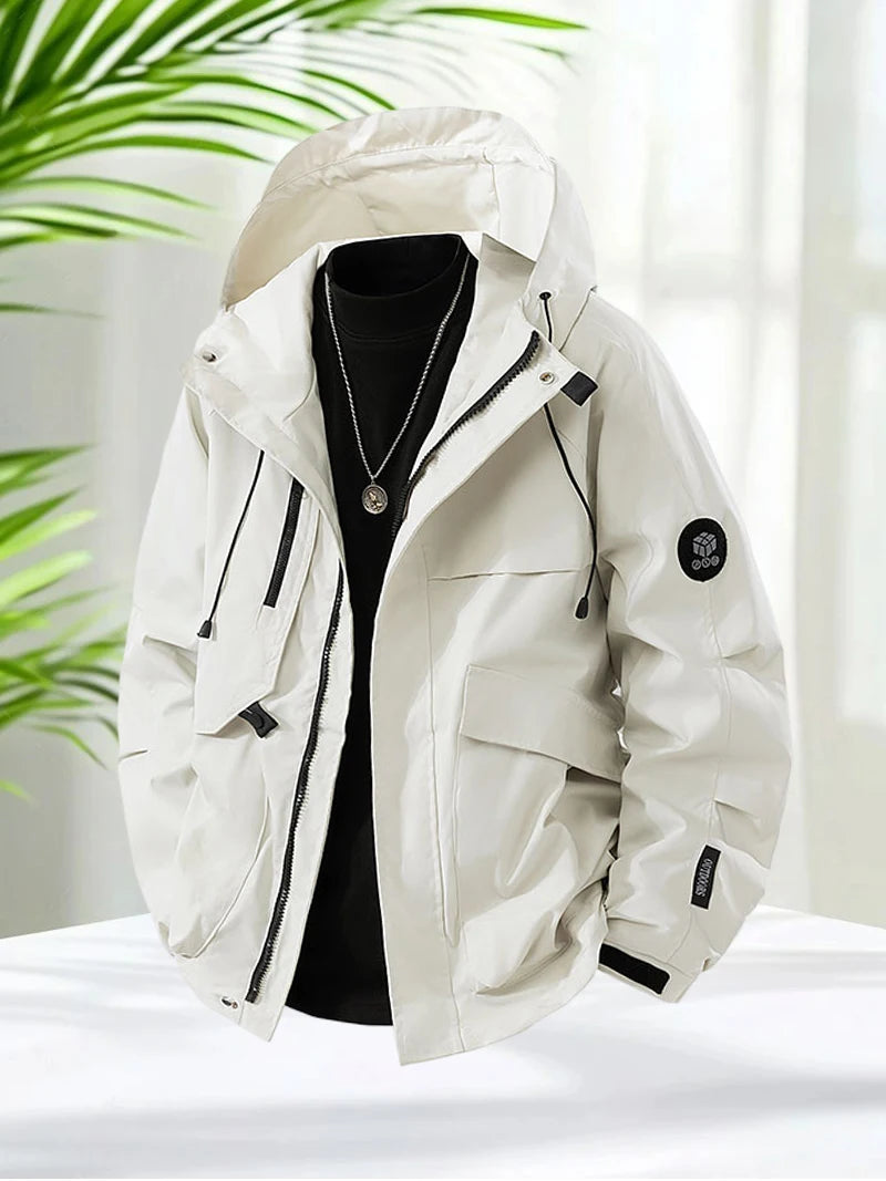Men’s Hooded Outdoor Windbreaker Jacket Windproof Coats .