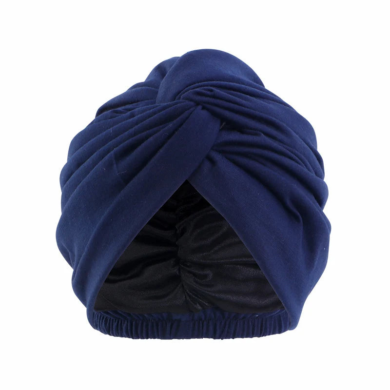 Muslim Jersey Hijab Turban Cap Forehead Cross Soild Color Turbante Hat Islamic Headwear India Bonnet for Women Inner Hijab Caps