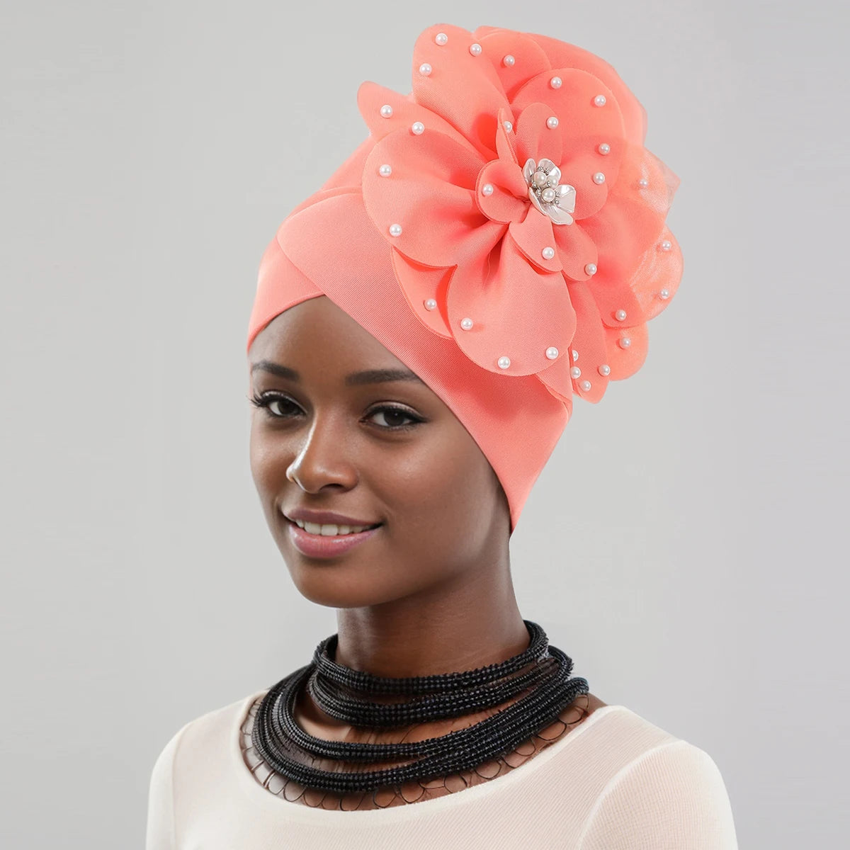 Elegant African Lady Head Wraps Nigeria Party Headwear .