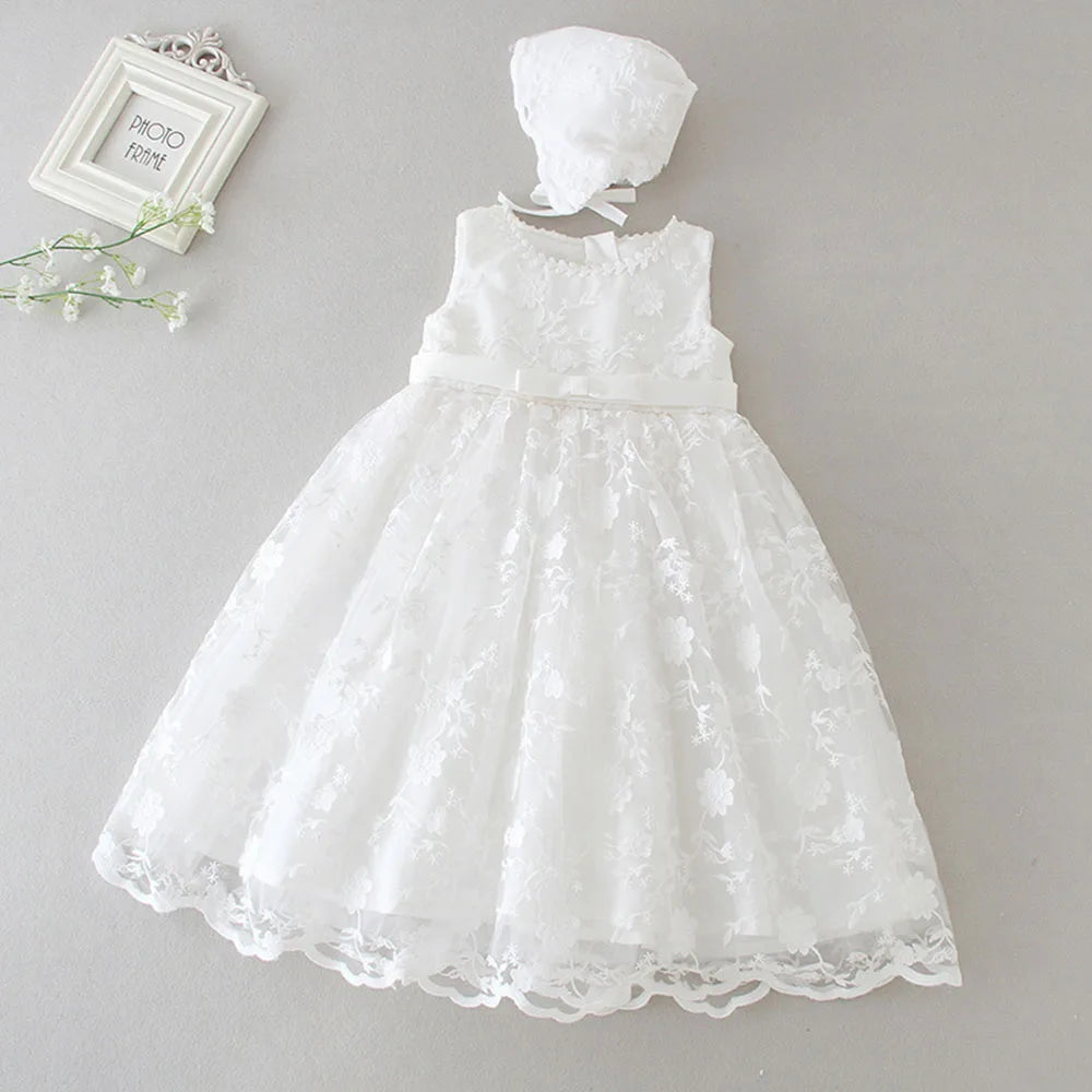 baby girl dresses embroidery pearl 1 year birthday dress wedding party christening baby girl clothes for 3-24 month
