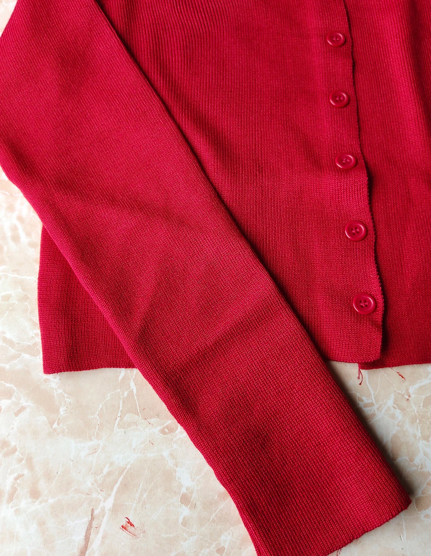 Woman Sweaters Cardigan Red V-neck Knitted Cardigan Women's .