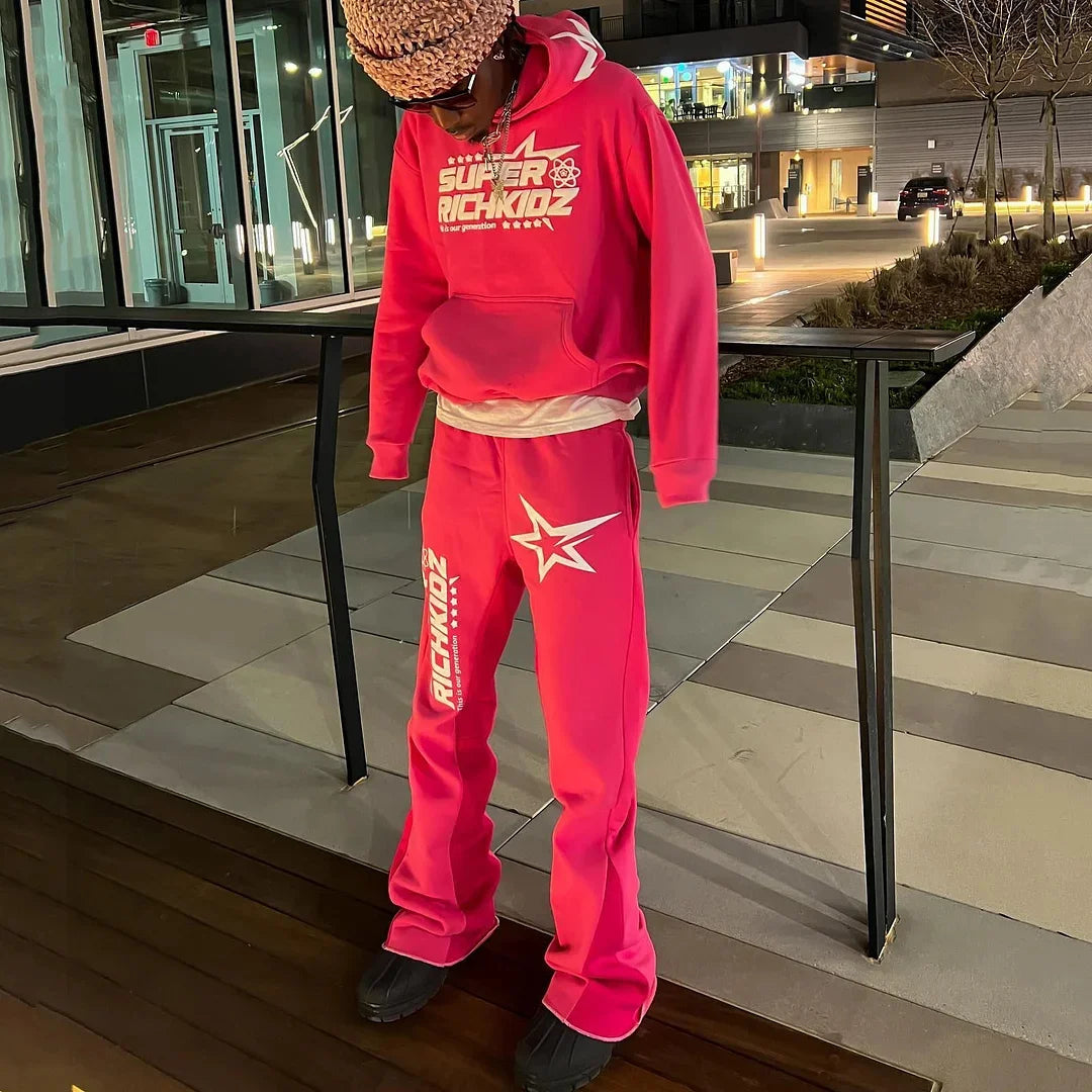 New Two Piece Sets Men Women Hip Hop Sweatpants Casual Pants 3D Printing Pullovers Loose Hoodie Sweatshirt Streetwear