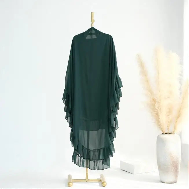 Islamic Long Khimar Ramadan Muslim Chiffon Hijab Women.