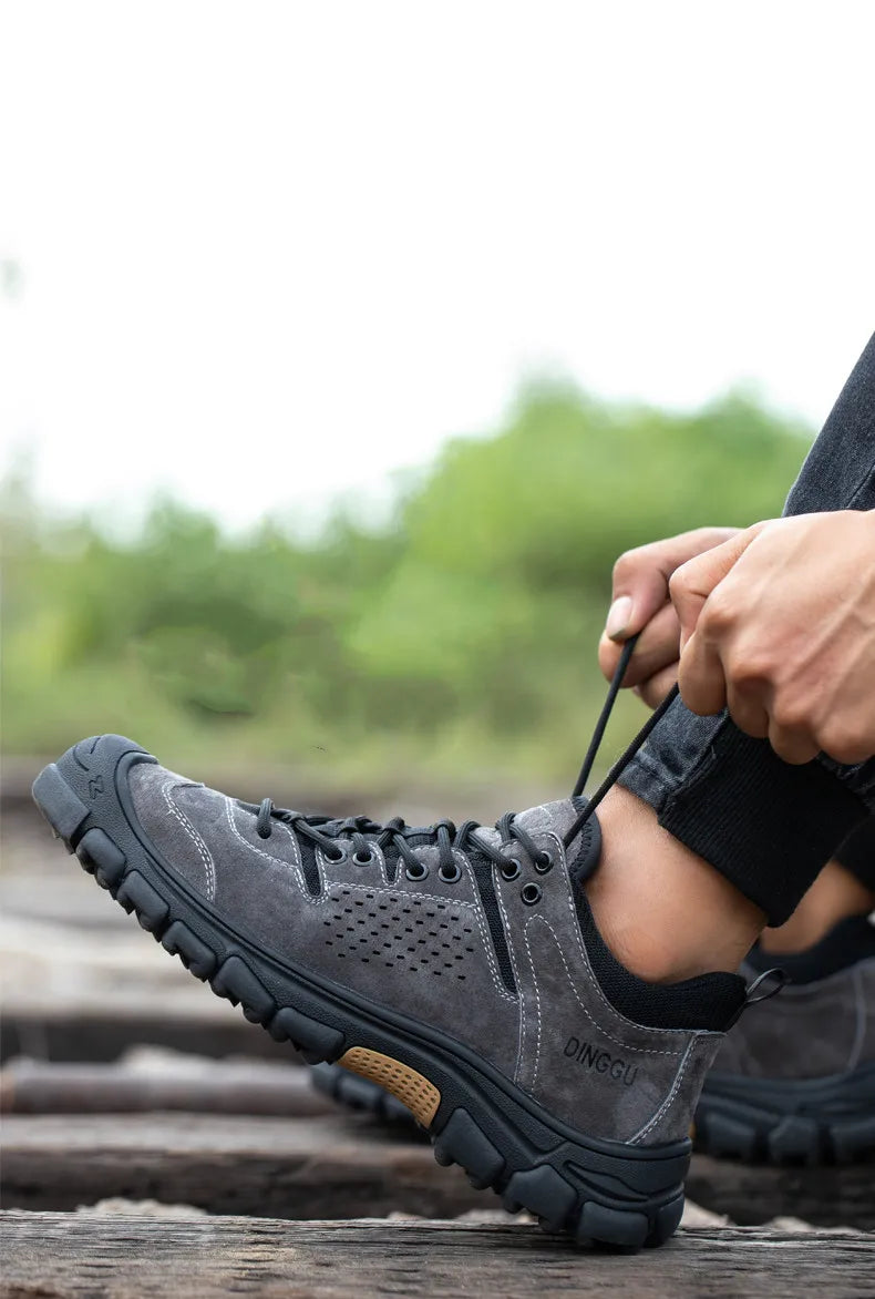 Work Safety Shoes Men Anti-smash Anti-puncture Work Sneakers Lightweight Breathable Protective Steel Toe Safety Boots