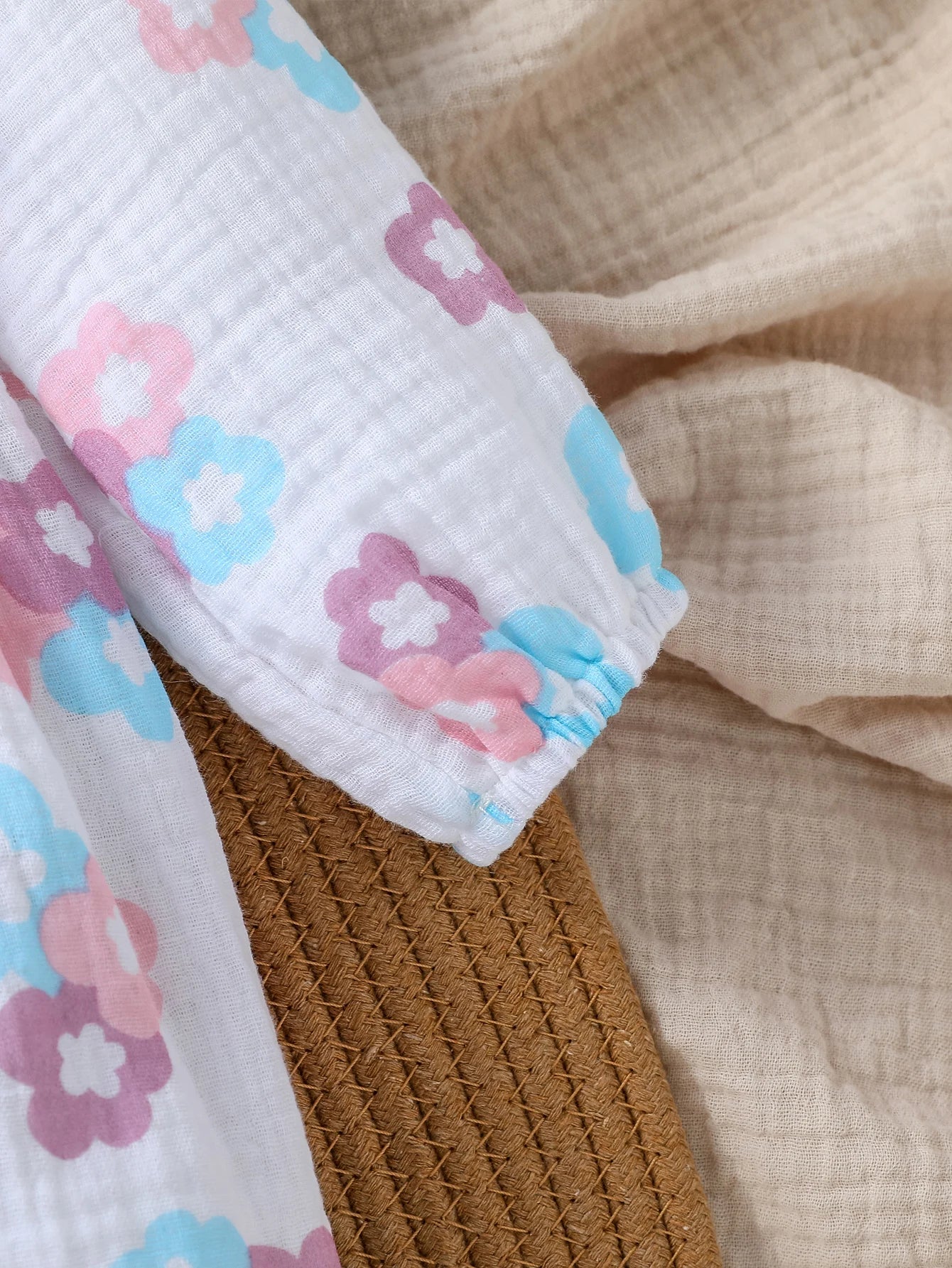 New Style Baby Girls Long Sleeve Print Flower With Bow O-18M