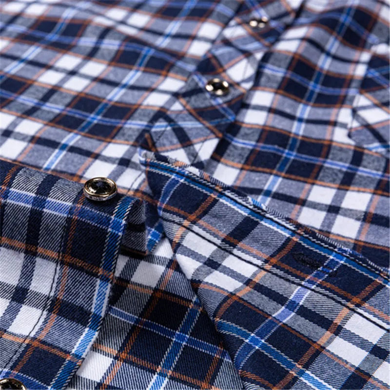 New Men's Plaid Shirts Long Sleeve Checked Shirt Formal Fashion.