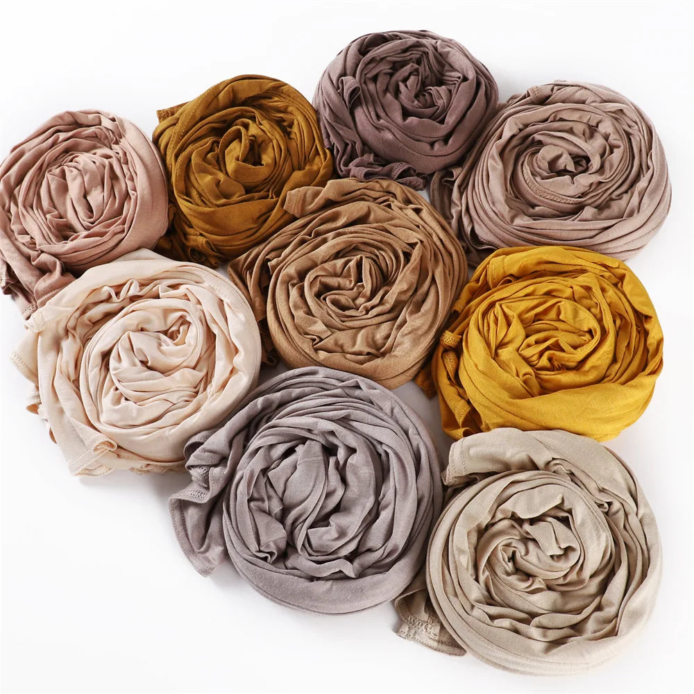 Modal Cotton Jersey Hijabs For Woman Long Muslim Scarf .