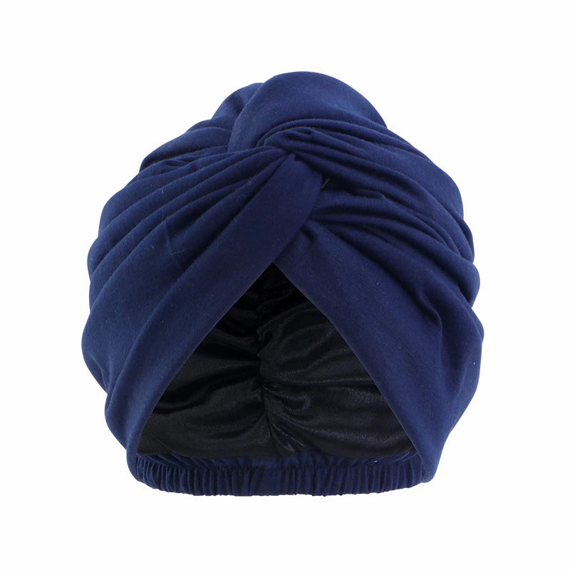 Muslim Jersey Hijab Turban Cap Forehead Cross Soild Color Turbante Hat Islamic Headwear India Bonnet for Women Inner Hijab Caps