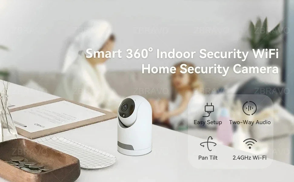 iCSee 4MP 2K WiFi PTZ Camera Mini Indoor Home Security IP Camera 2Mp.