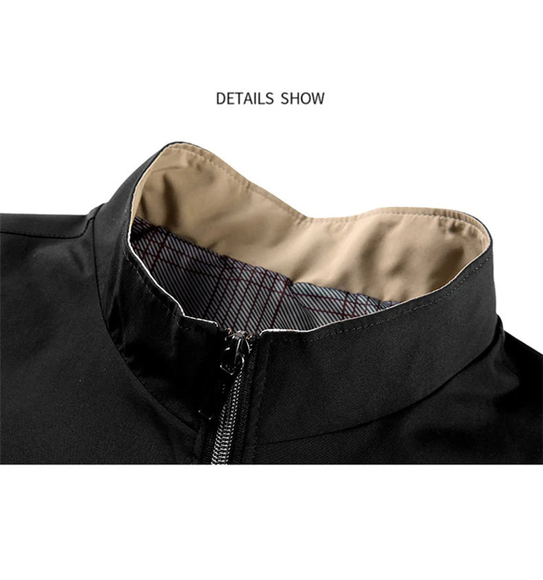 Spring Autumn Jacket Men Casual Solid Color Men's Jackets Slim Fit.