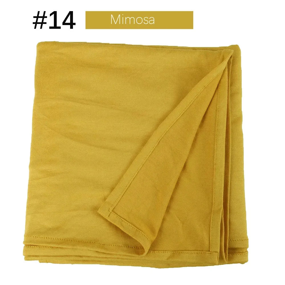 Muslim Women Stretchy Jersey Hijab Plain Cotton Jersey Hijabs  Islamic Soft Turban Head Wraps Headscarf 170X60cm