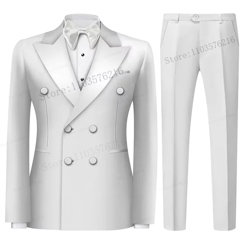 B02 Luxury 2 Pieces Set Men's Suits  Beaded Crystals.
