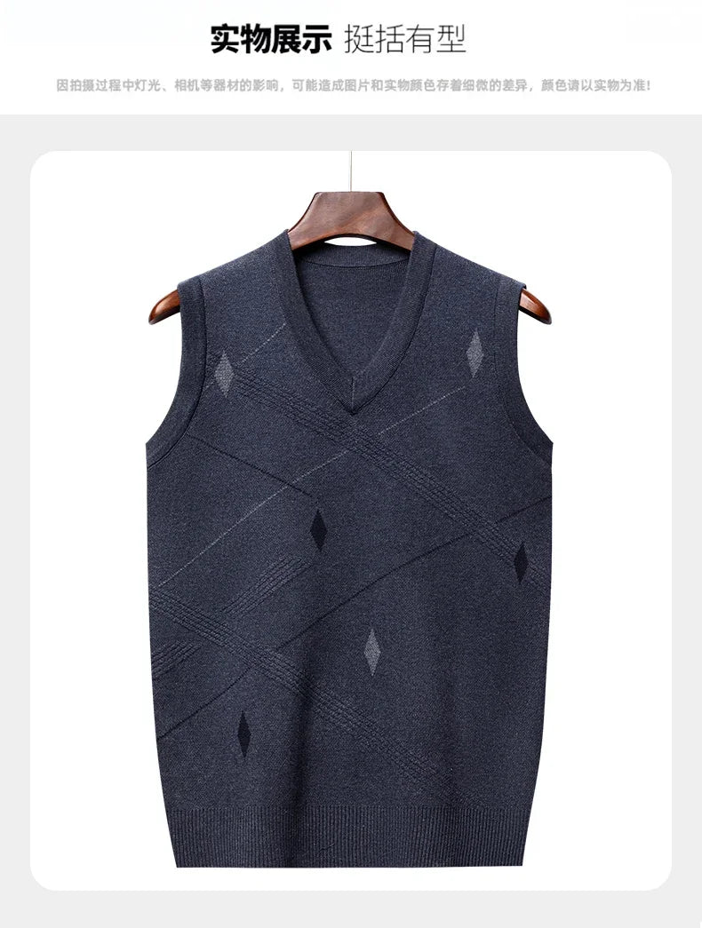 Men's Thickened Casual Sweater Tank Top Autumn and Winter Warm Men's Vest.