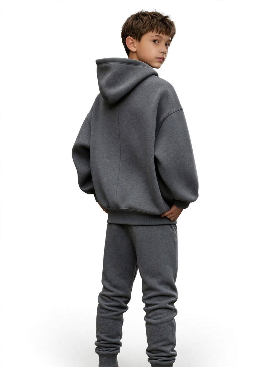 Kid Boys Solid Cotton Pocket Hoodie | MH Size (2-12Years)