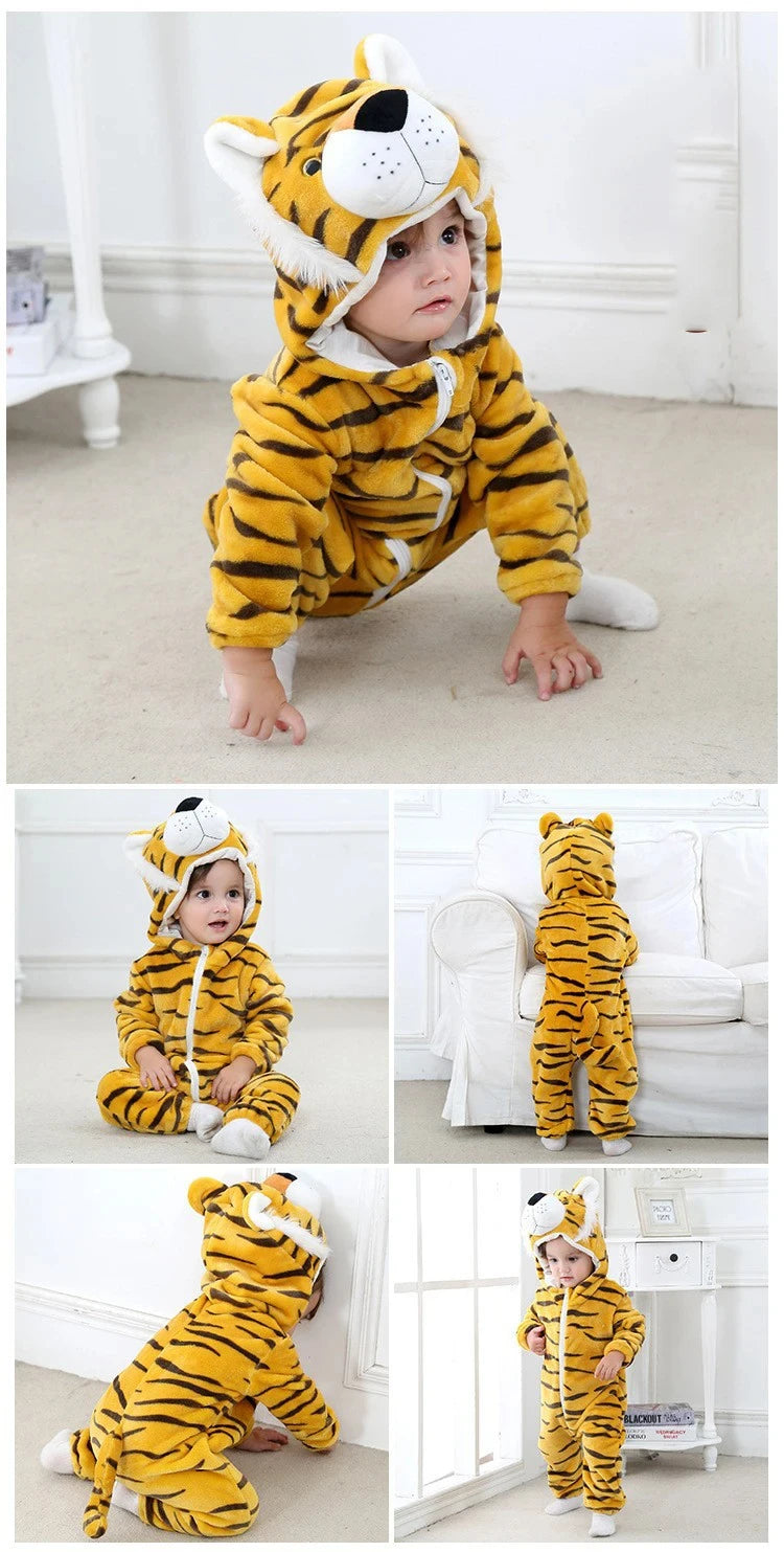 New Fleece Baby's Warm Rompers Animal Outwear Jumpsuits .