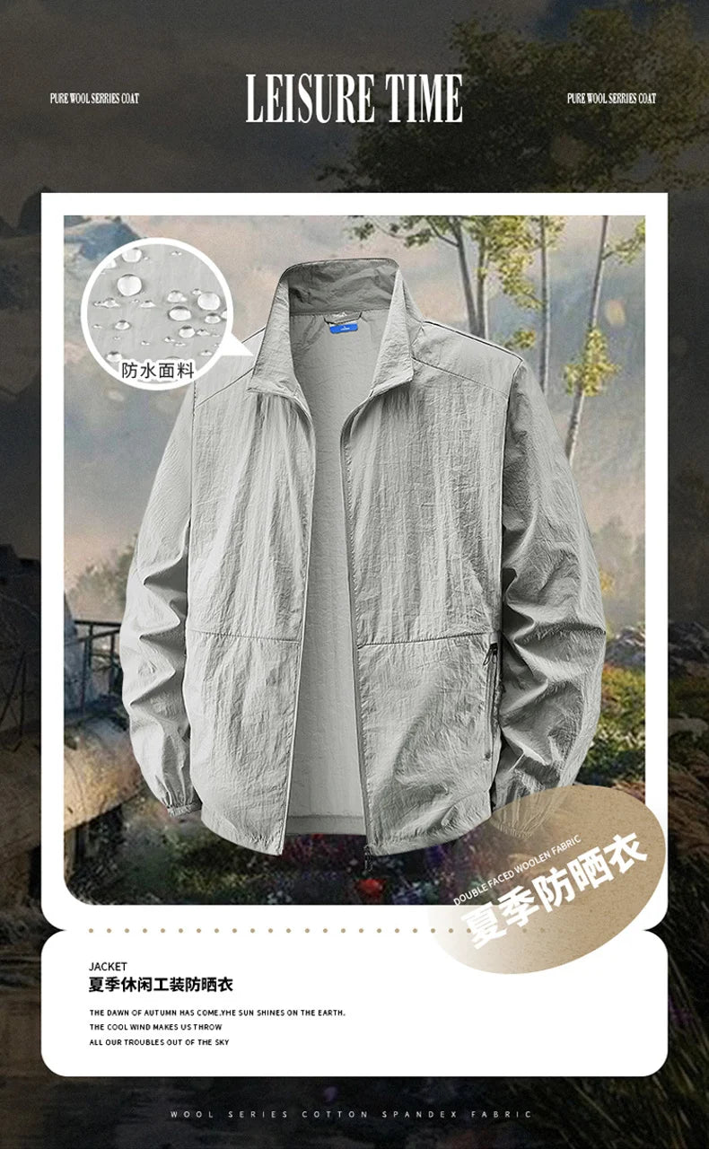 6XL 7XL 8XL Summer Jackets Men Windbreaker Coats .