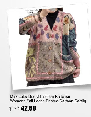 Amax luluE Fashion Pullover Woman Winter Printed Loose.