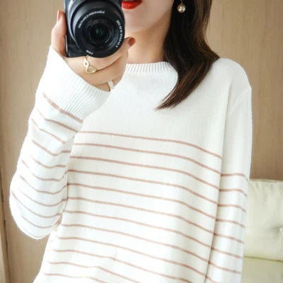 100% Cotton Knitted Sweater Women's Sweater .