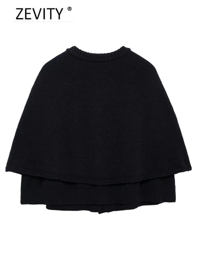 Women O Neck Breasted Solid Color Knitted Shawl Sweater Jacket Female .