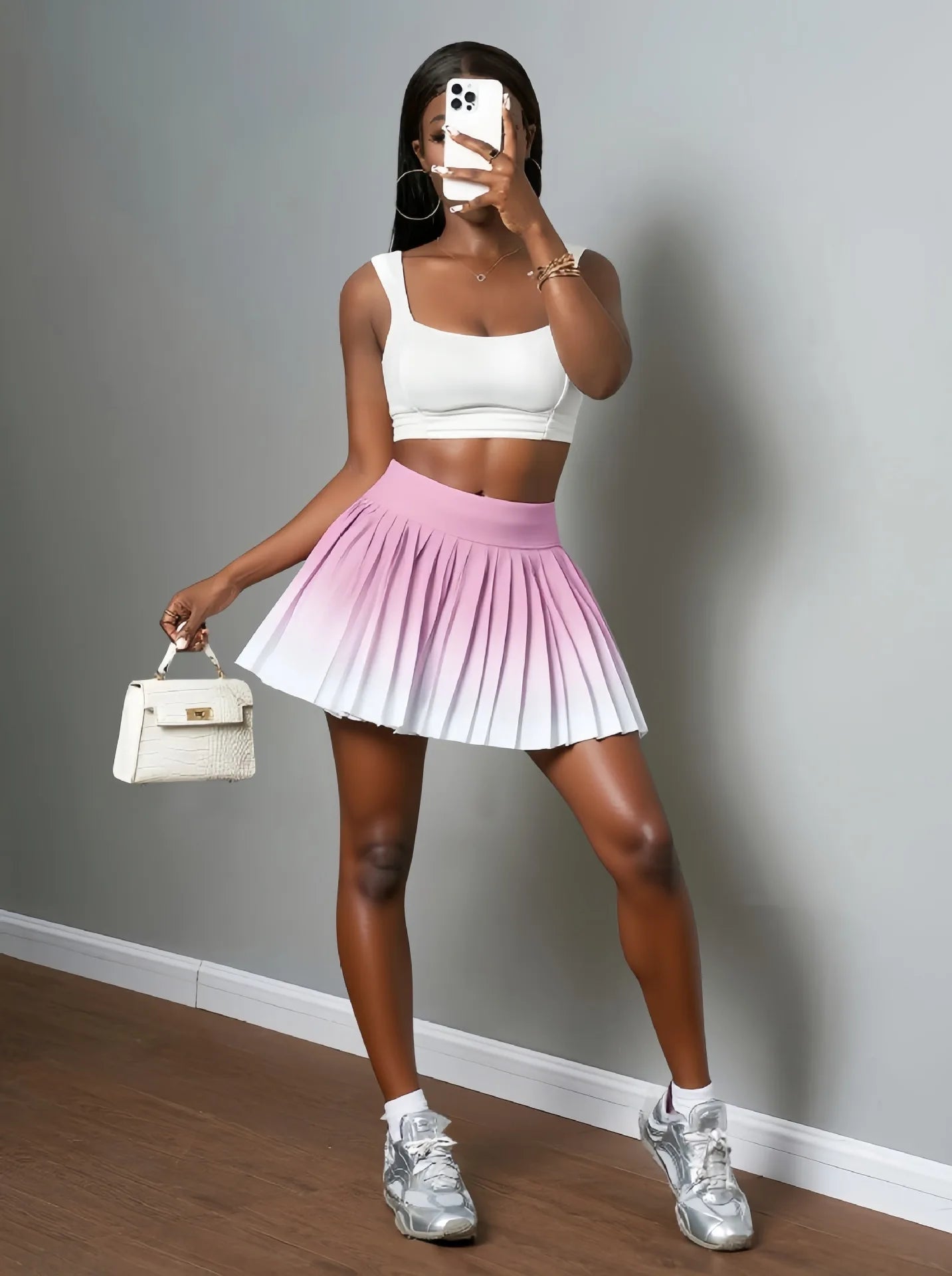 Summer Gradient Color Running Shorts Side Pocket .